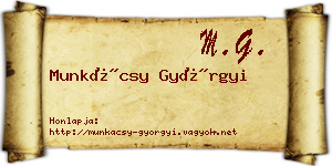Munkácsy Györgyi névjegykártya